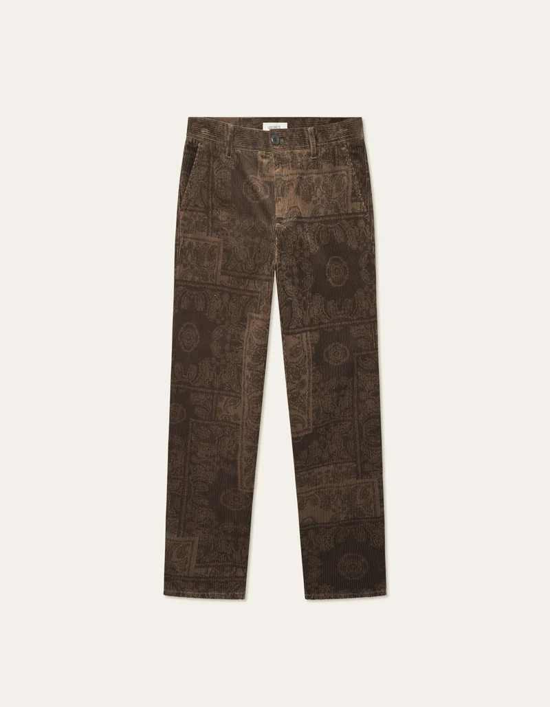 Les Deux Kody AOP Corduroy Pant Teak Brown