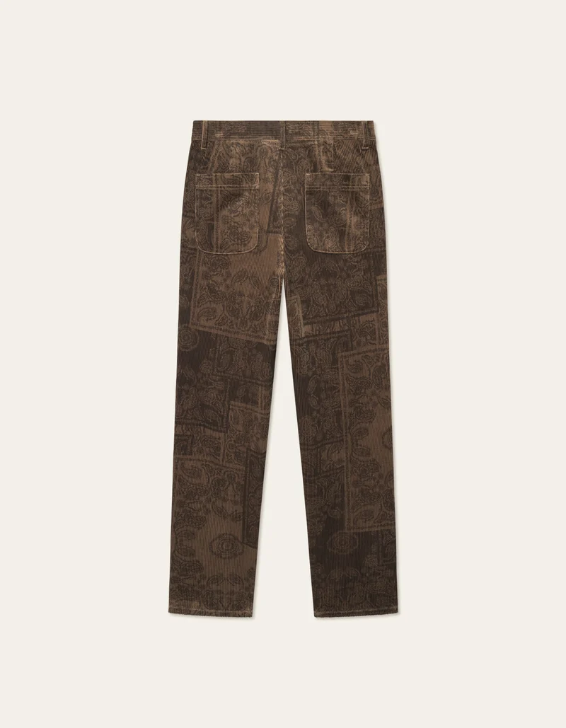 Les Deux Kody AOP Corduroy Pant Teak Brown