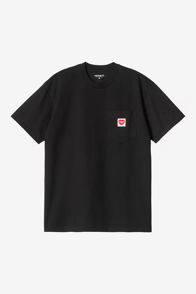 T Shirt Carhartt Wip POCKET HEART S/S TEE Black Red
