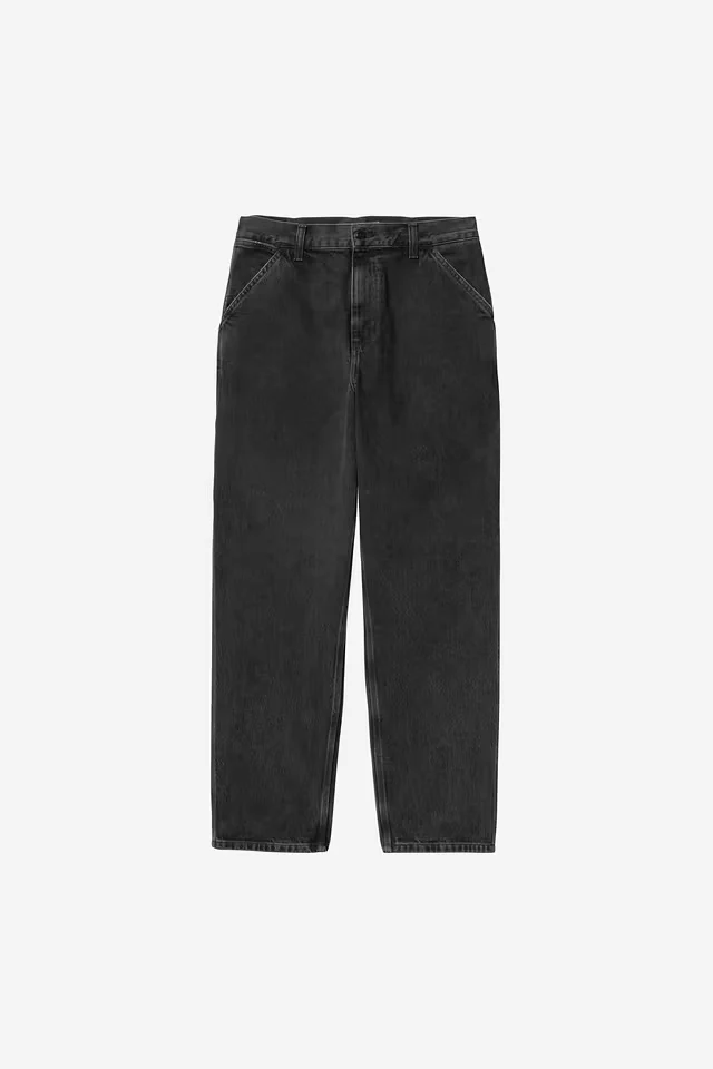 Jean Carhartt Wip SINGLE KNEE PANT Black Stone washed