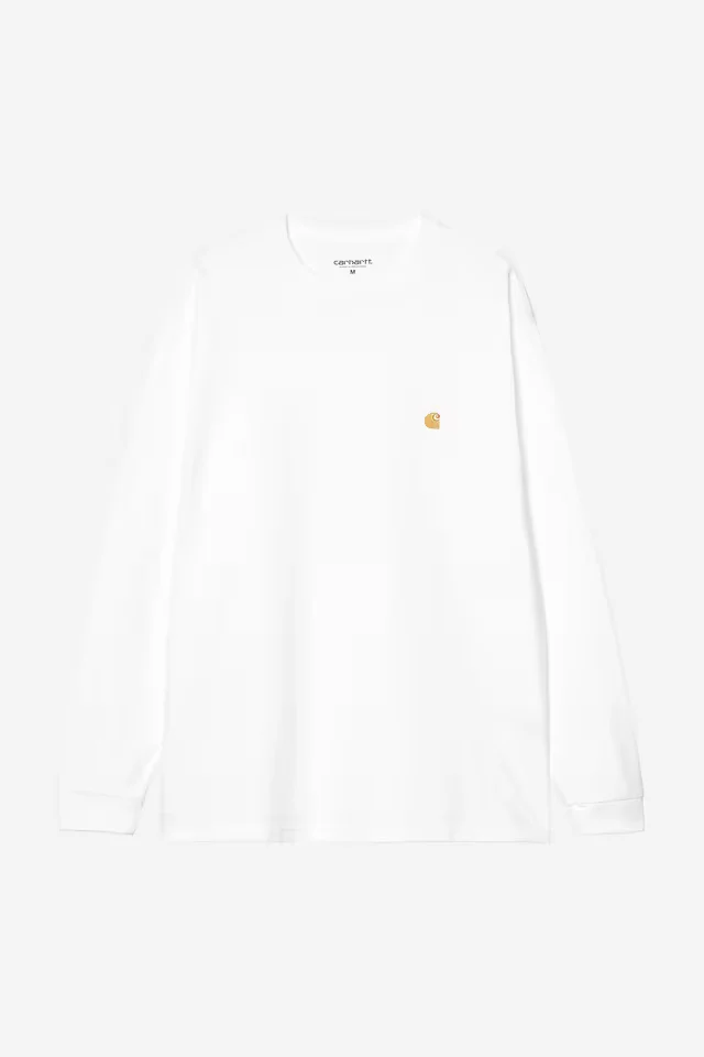 T Shirt Carhartt Wip CHASE L/S TEE White Gold