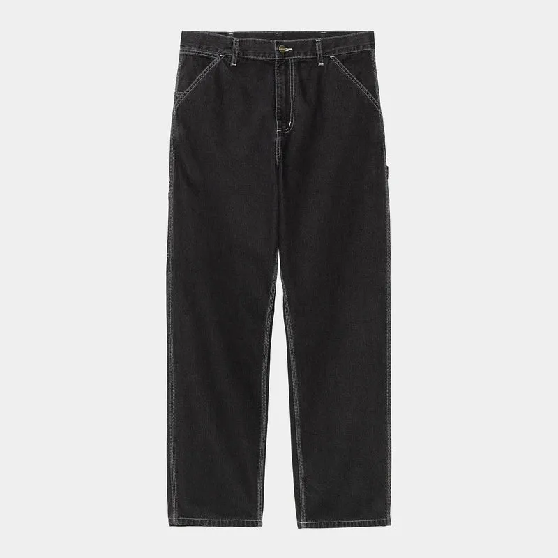 Jean Carhartt Wip SINGLE KNEE PANT Black Stone Wash Heart
