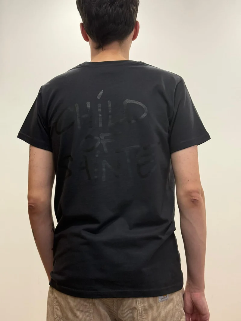 Tee Shirt Saint-Etienne Child Of Sainté Back Noir Usé