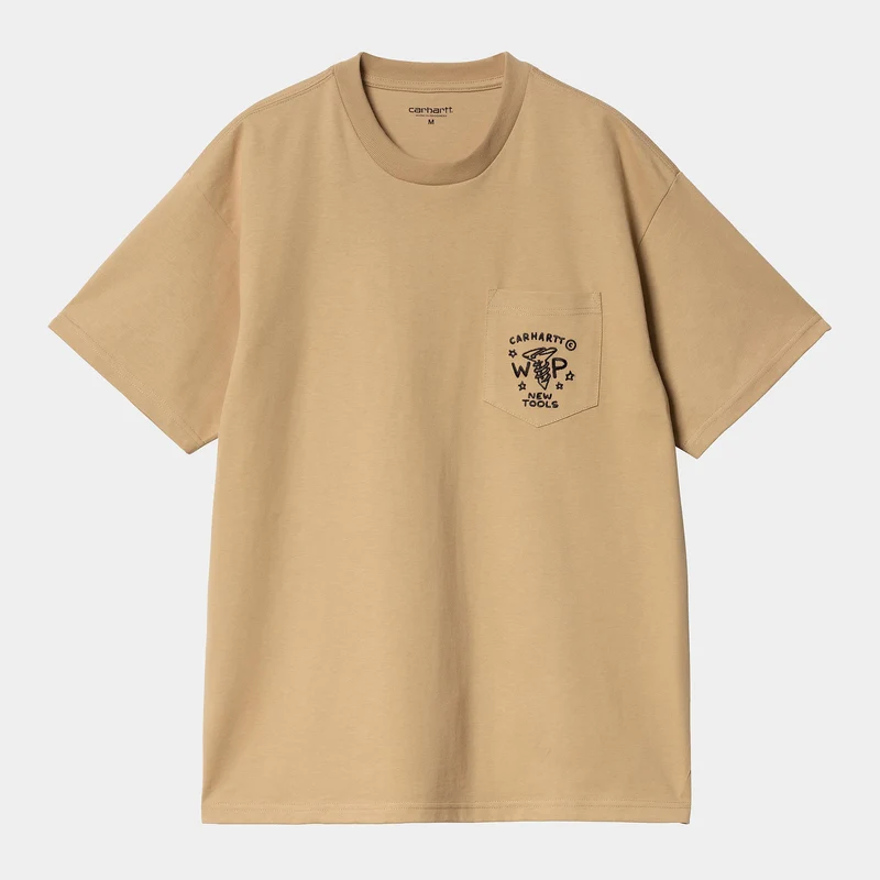 T Shirt Carhartt Wip FRAGMENTS POCKET S/S TEE Dusty H Brown Black