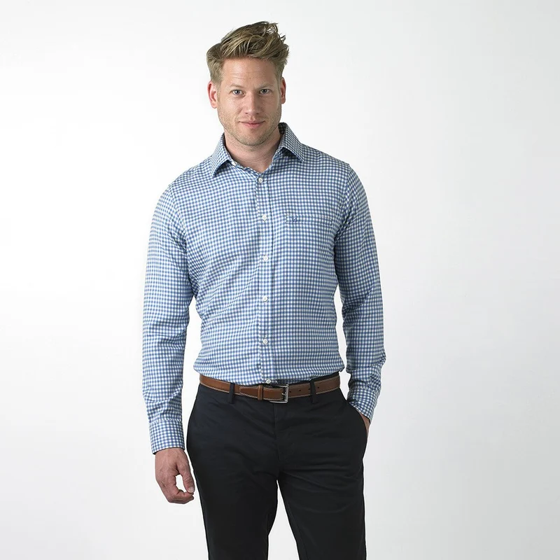 THE VOYAGER SHIRT - BLUE GINGHAM