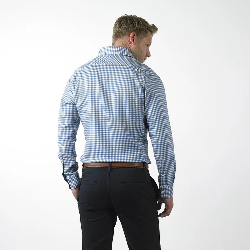 THE VOYAGER SHIRT - BLUE GINGHAM