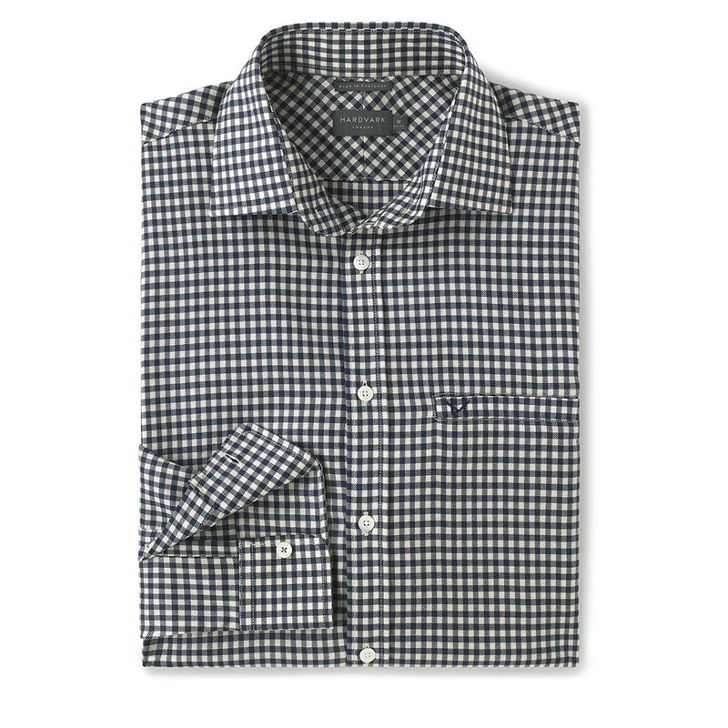 THE VOYAGER SHIRT - NAVY BLUE GINGHAM