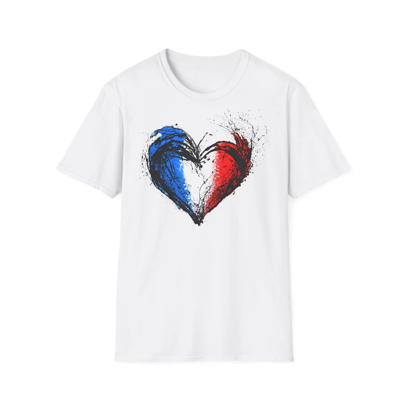 T-shirt "cœur bleu blanc rouge"