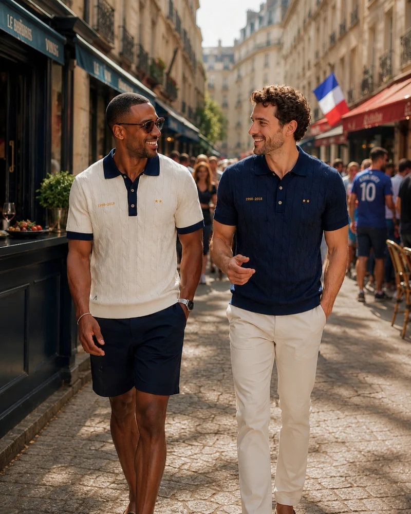 POLO TRICOT MARCEL BLEU | COTON BIO