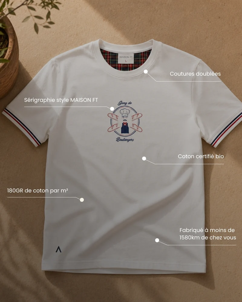 T-SHIRT GANG DE BOULANGERS CRÈME | COTON BIO
