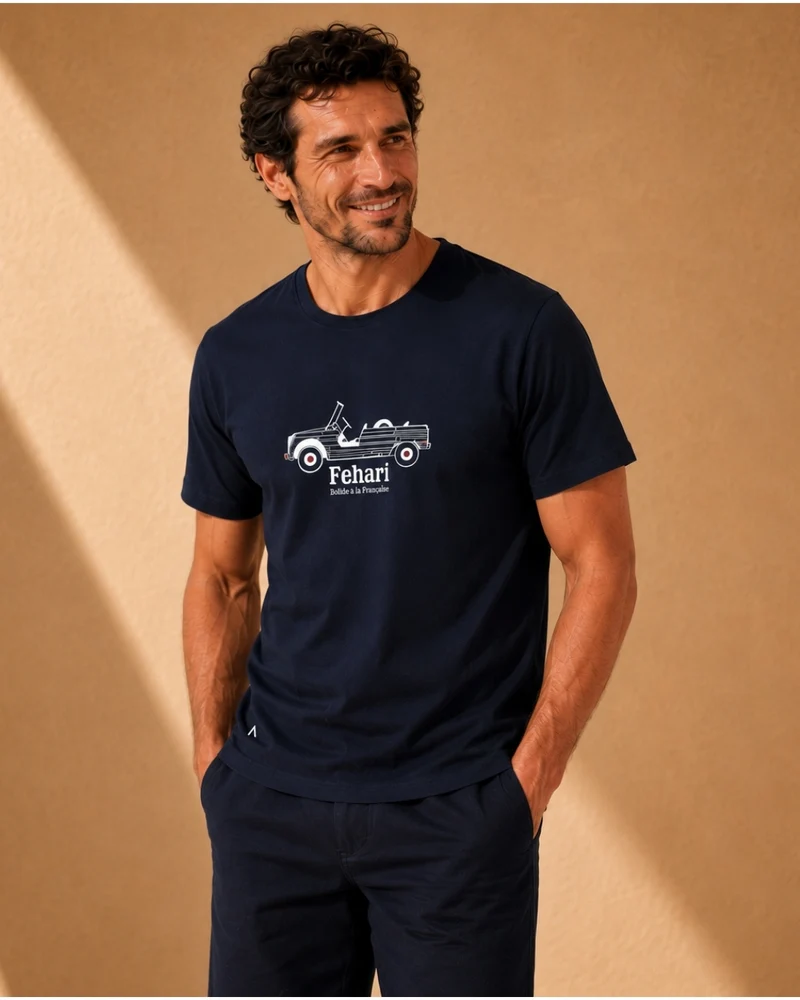 T-SHIRT MÉHARI BLEU MARINE | COTON BIO