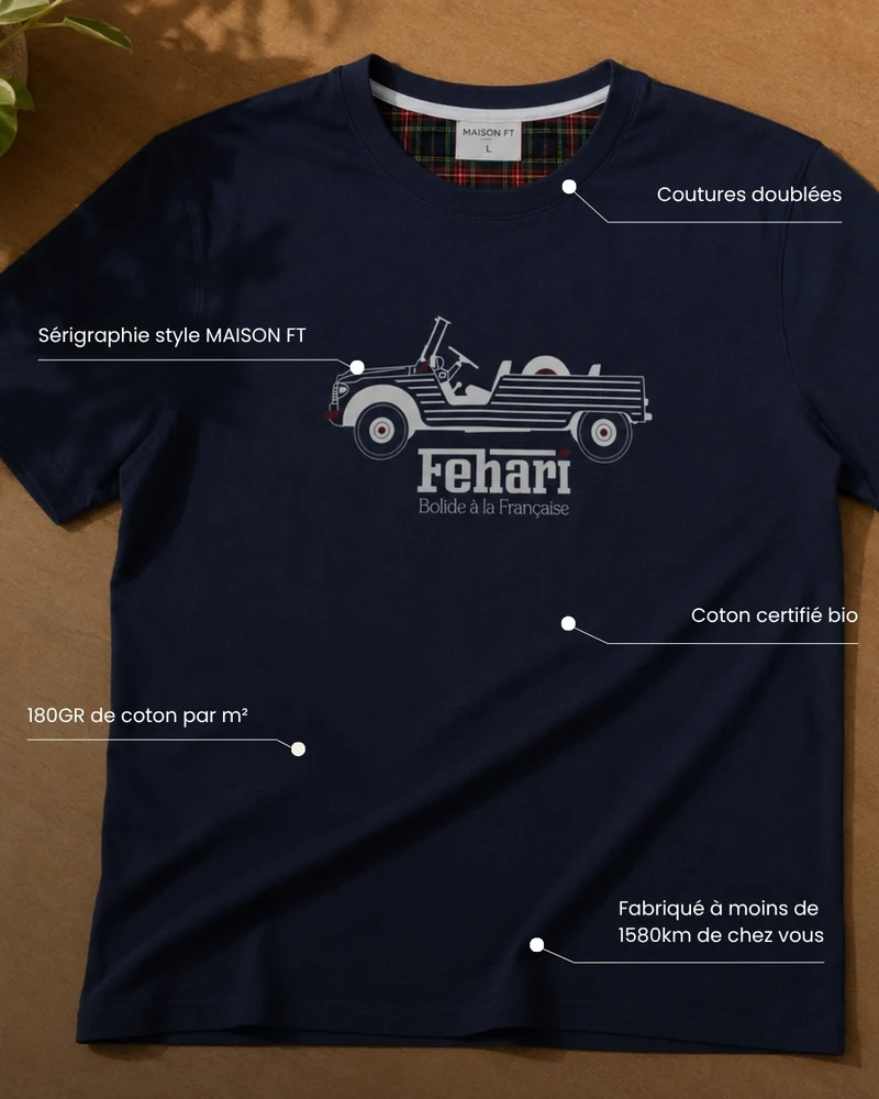 T-SHIRT MÉHARI BLEU MARINE | COTON BIO