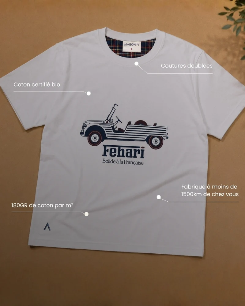 T-SHIRT MÉHARI BLANC | COTON BIO