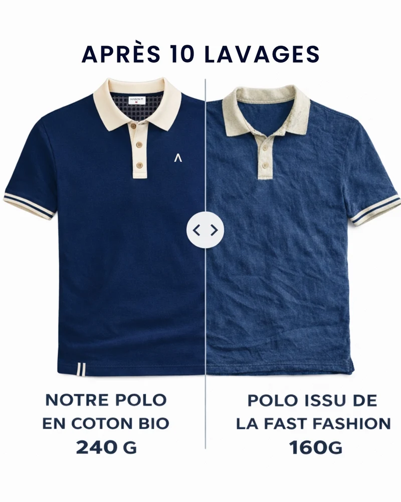 POLO RAYMOND BLEU | COTON BIO