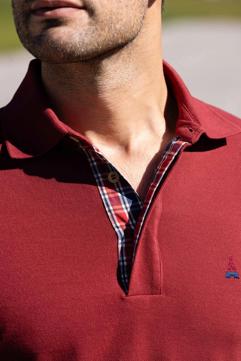 POLO MANCHE LONGUE BORDEAUX | MAURICE | COTON BIO