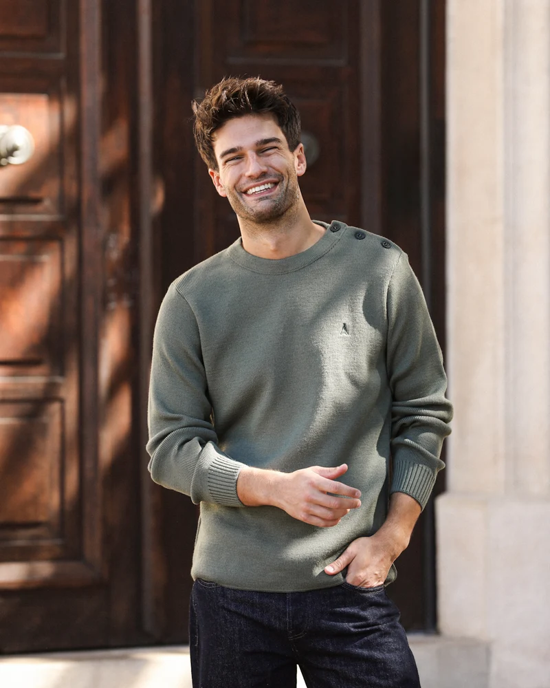 PULL VERT SAUGE MADE IN FRANCE | LOUIS