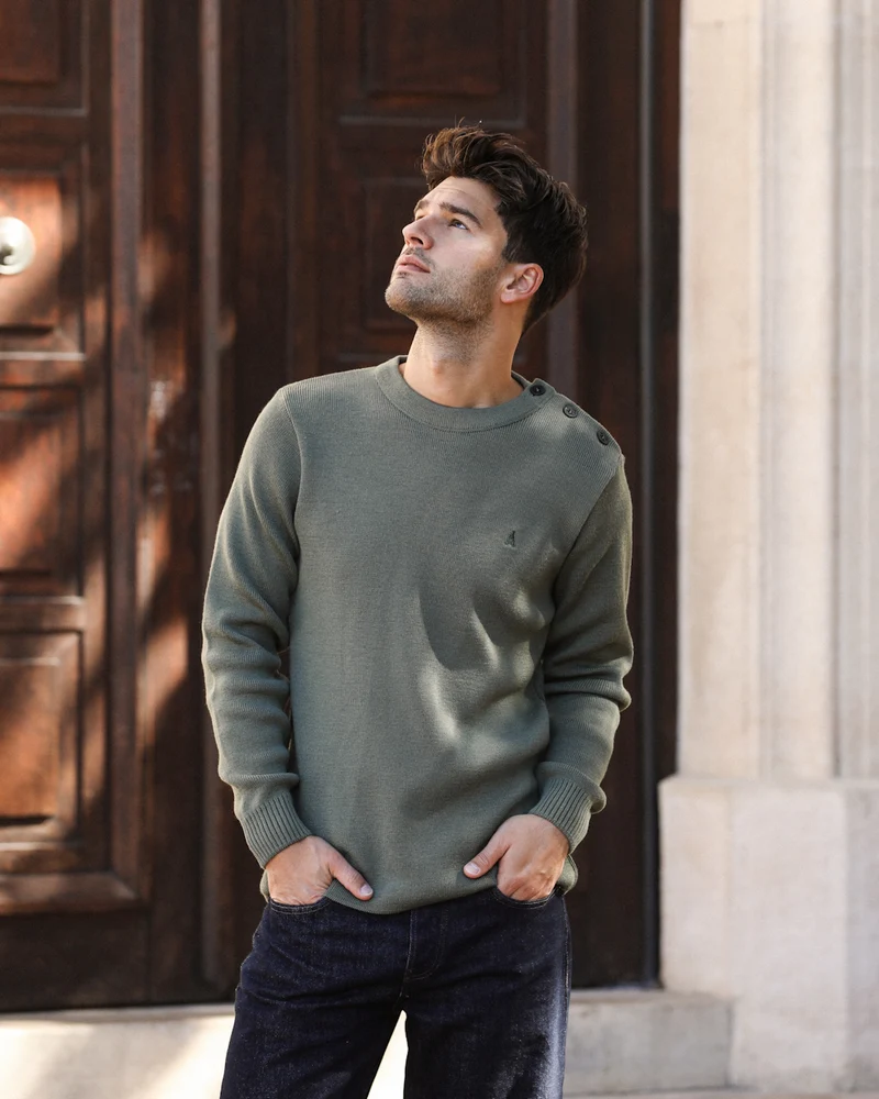 PULL VERT SAUGE MADE IN FRANCE | LOUIS