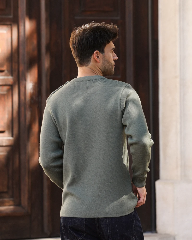 PULL VERT SAUGE MADE IN FRANCE | LOUIS