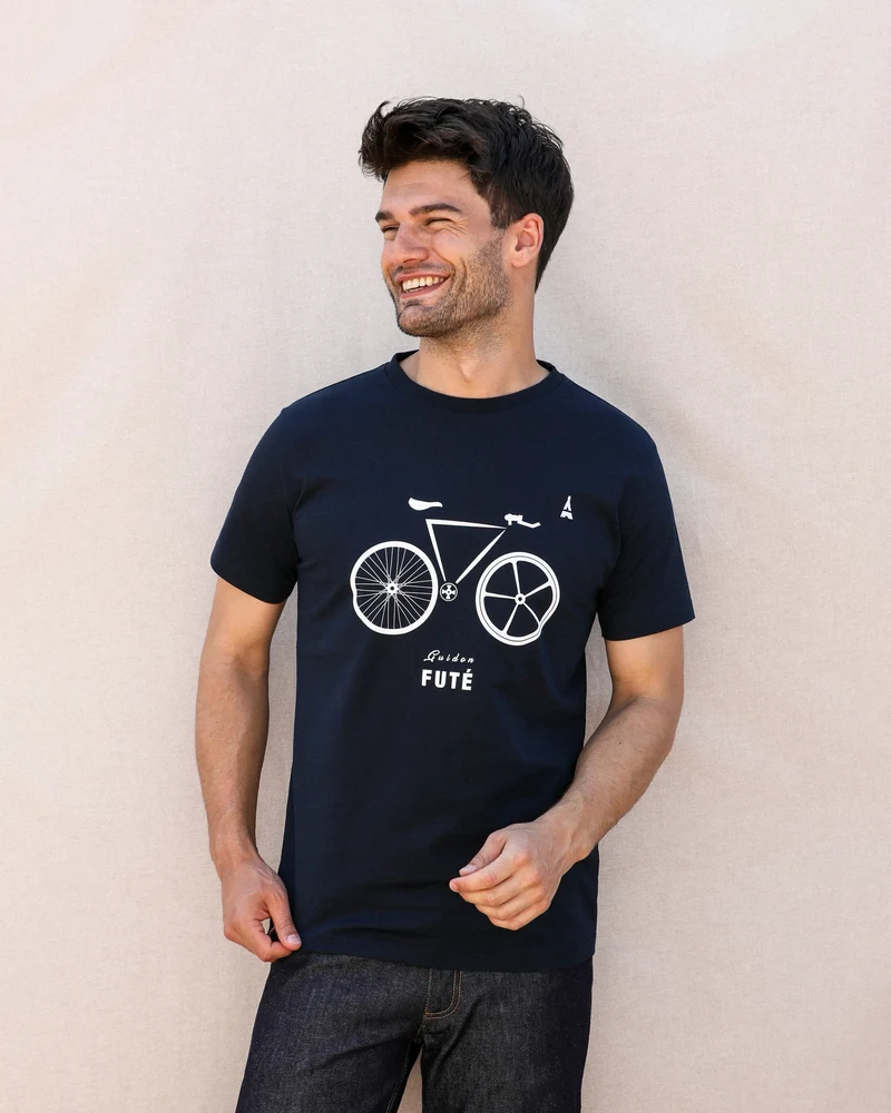 T-SHIRT GUIDON FUTÉ BLEU | COTON BIO