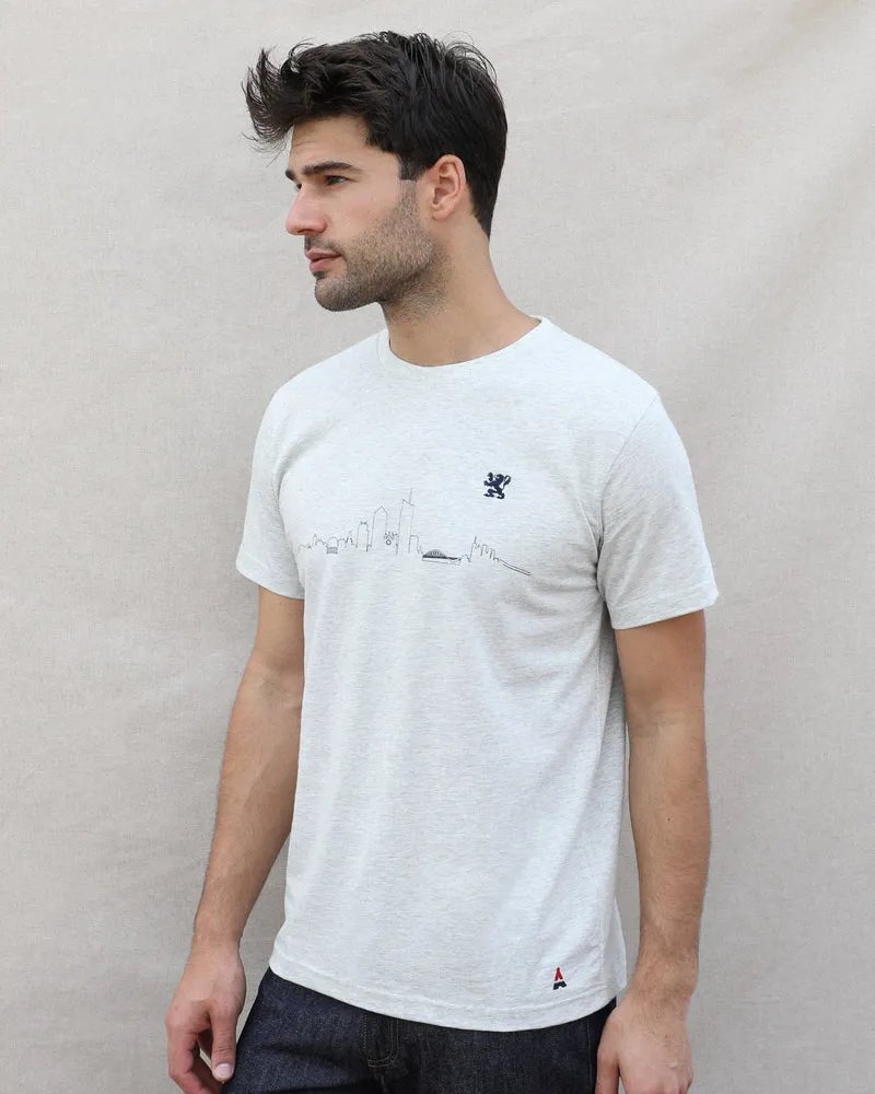 T-SHIRT SKYLINE LYON GRIS | COTON BIO | MAISON FT X VILLE DE LYON