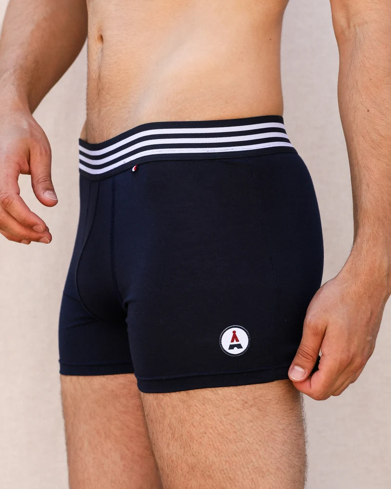 BOXER BEN BLEU MARINE | MADE IN FRANCE & BIO