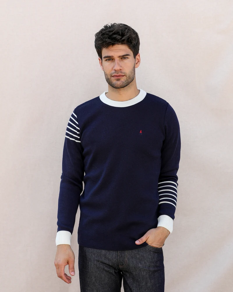 PULL TRICOTÉ EN FRANCE ASYMÉTRIQUE | LAINE MÉRINOS | ALBAN