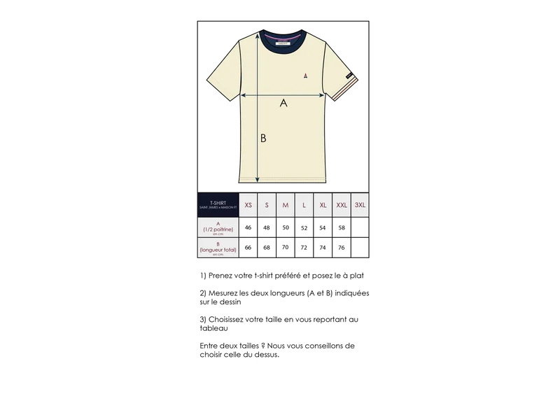 T-SHIRT CONSTANT BLEU MARINE | COTON BIO | MAISON FT X SAINT JAMES