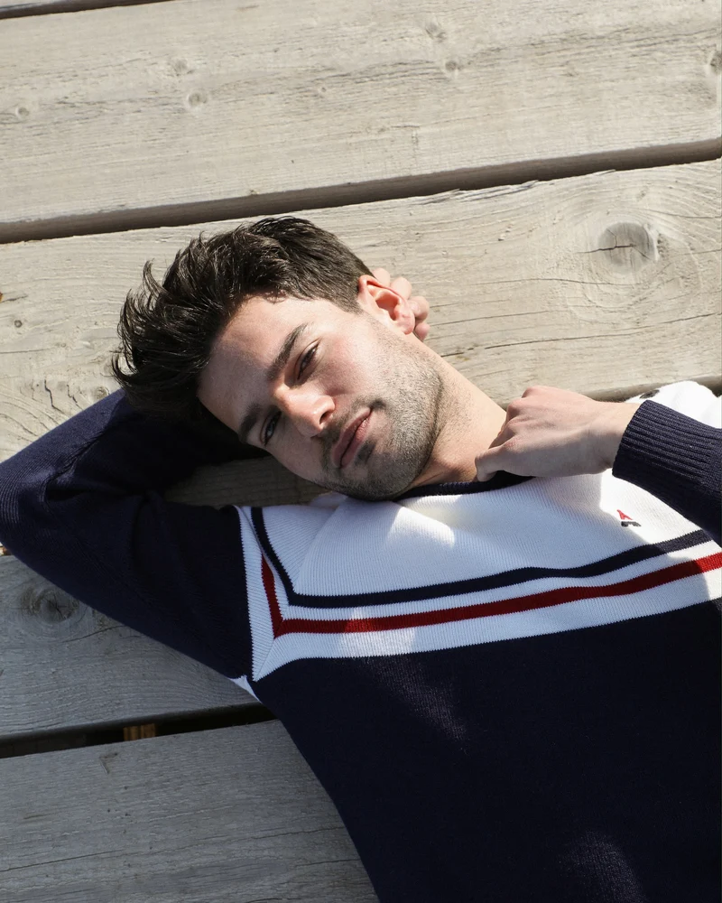 PULL EN LAINE BLANC MADE IN FRANCE HOULGATE | MAISON FT X SAINT JAMES