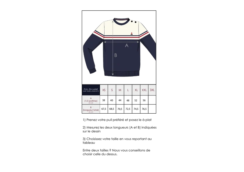 PULL EN LAINE BLANC MADE IN FRANCE HOULGATE | MAISON FT X SAINT JAMES