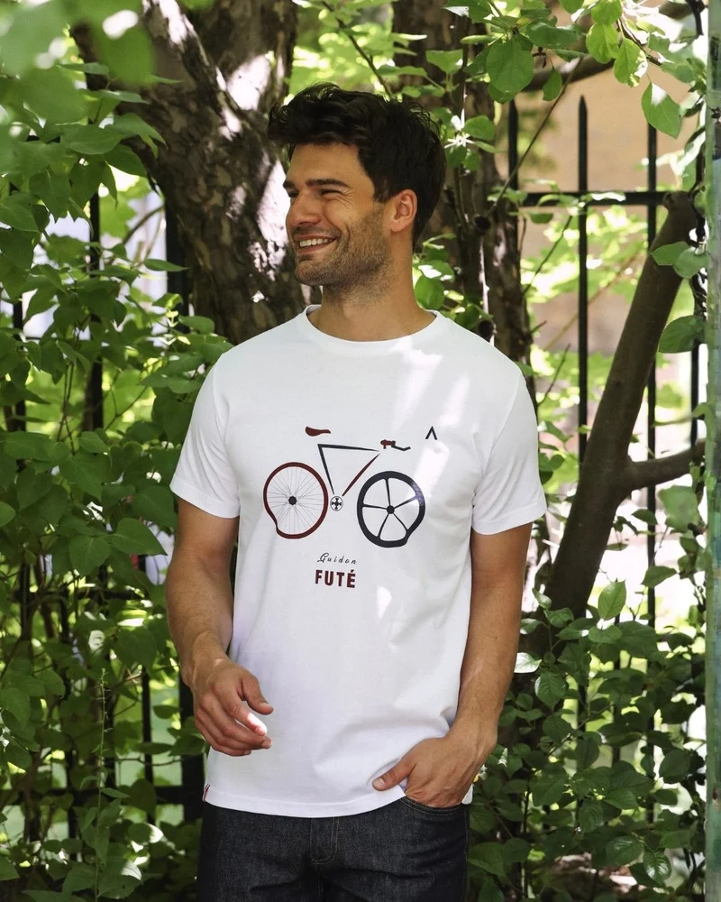 T-SHIRT GUIDON FUTÉ BLANC | COTON BIO