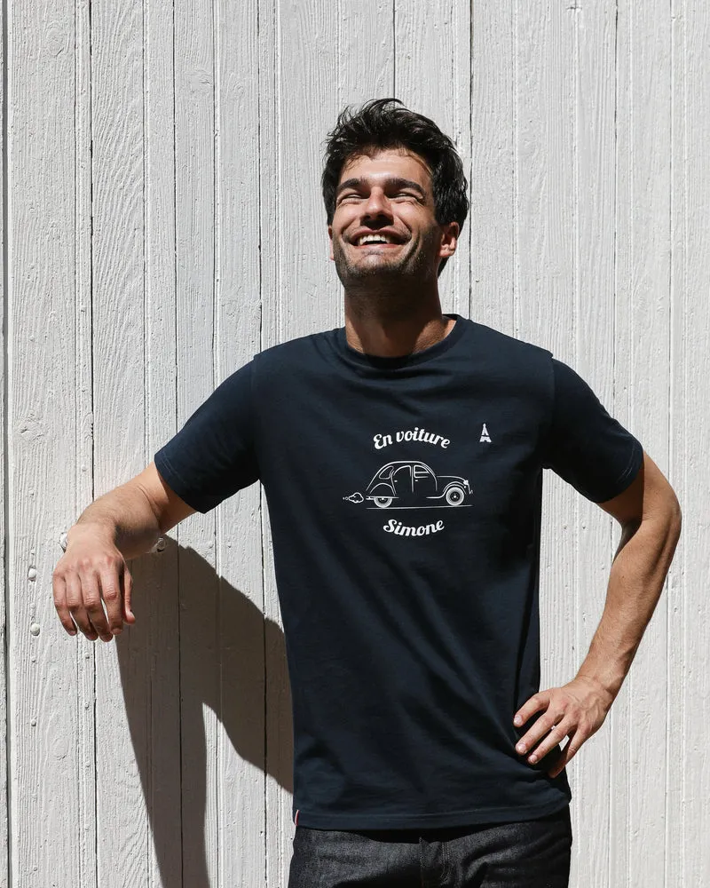 T-SHIRT EN VOITURE SIMONE BLEU | COTON BIO