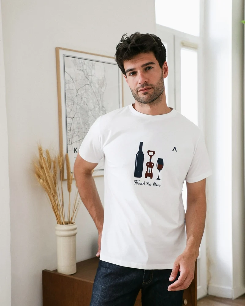 T-SHIRT APÉRO BLANC | COTON BIO