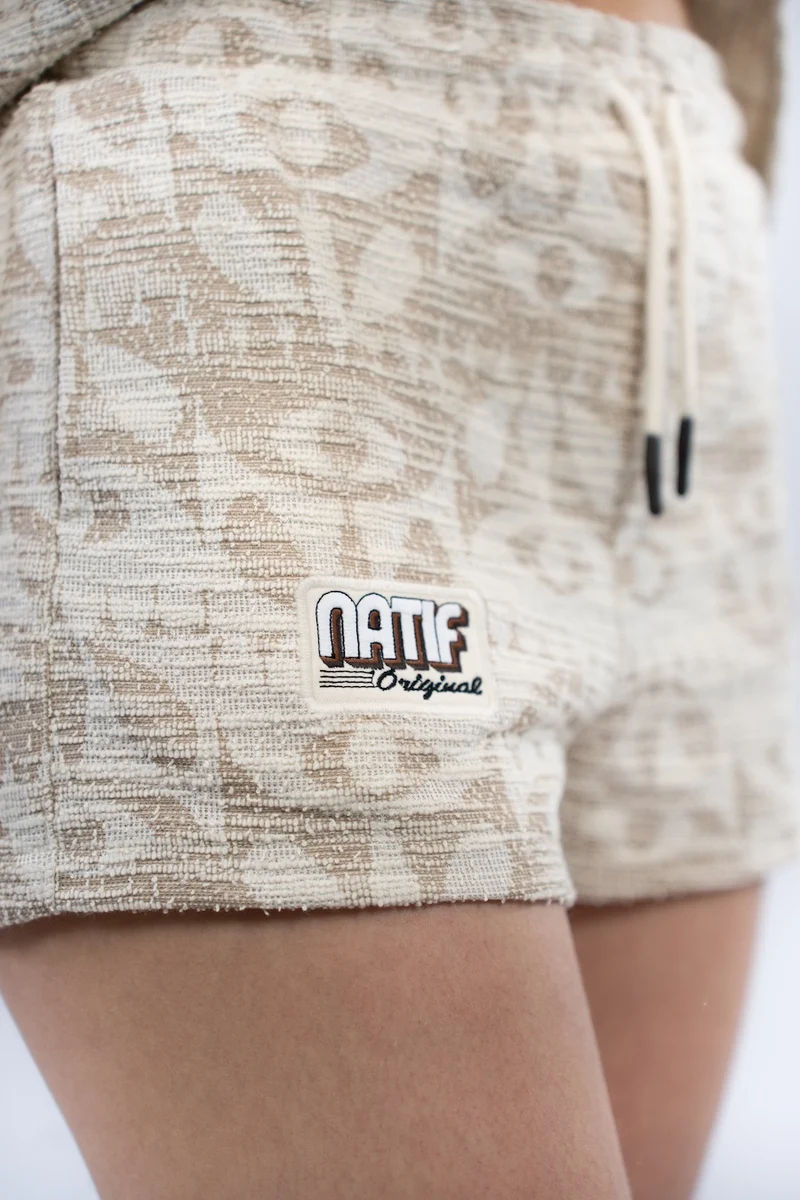 Short Jacquard Eyes Flow Femme