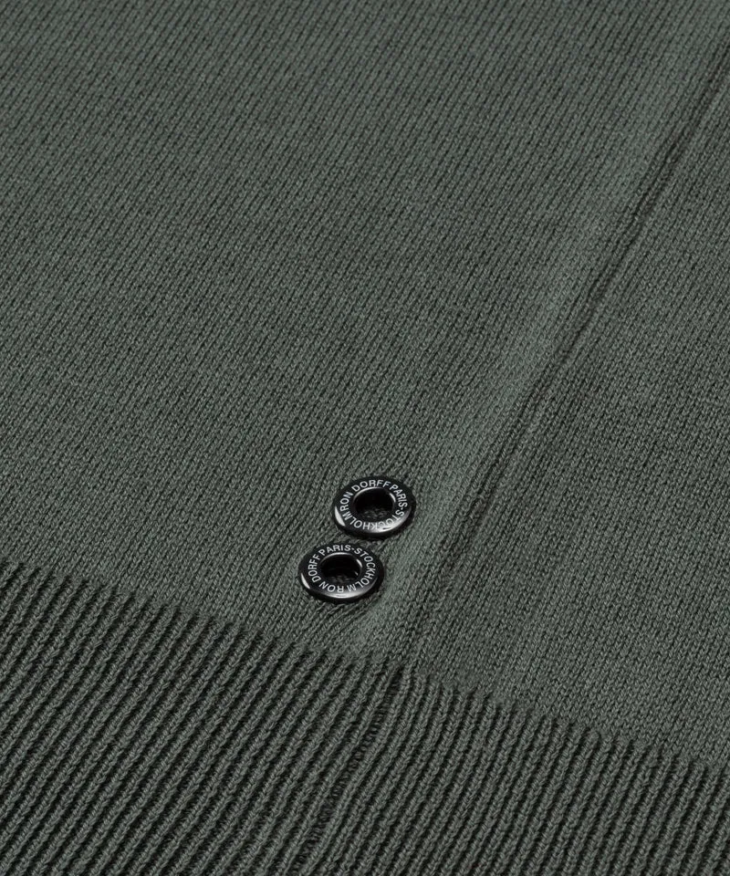 Cotton Sweater w. Placed Stripes: Urban Khaki