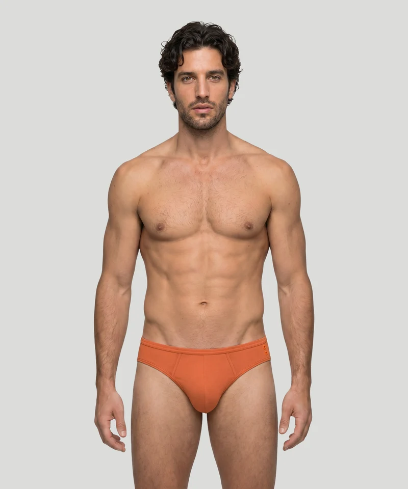 Slim Y-Front Briefs: Orange Dust