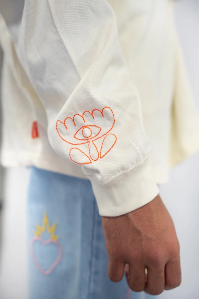 T-Shirt Loose Manches Longues Flower
