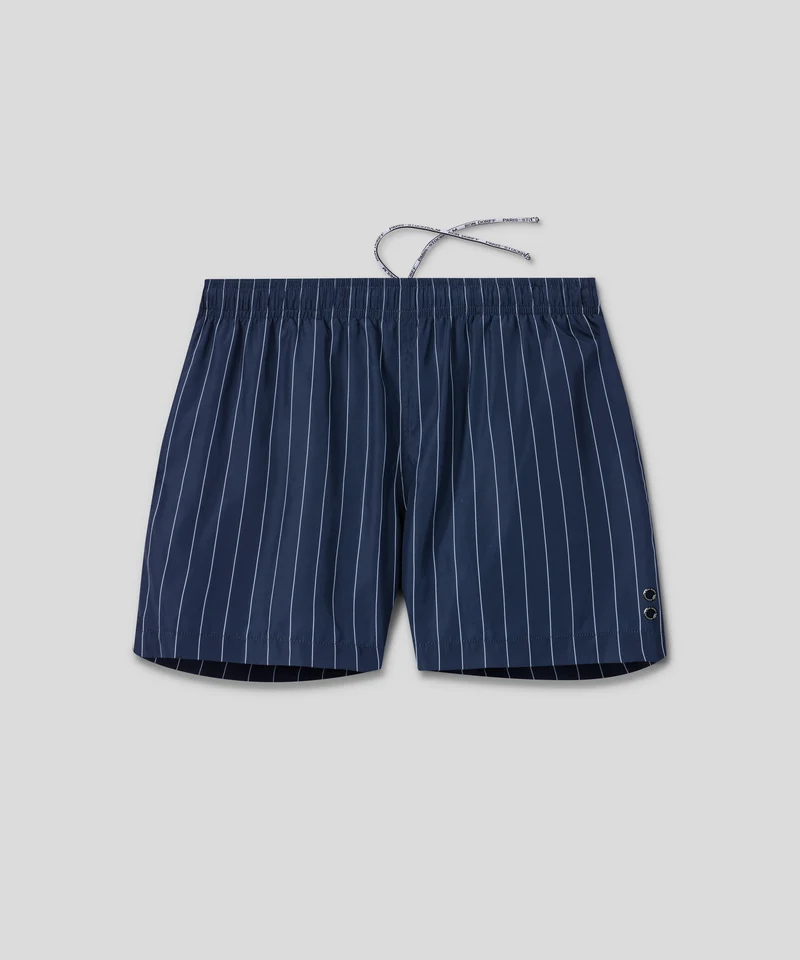 Swim Shorts w. Pin Stripes: Navy/White