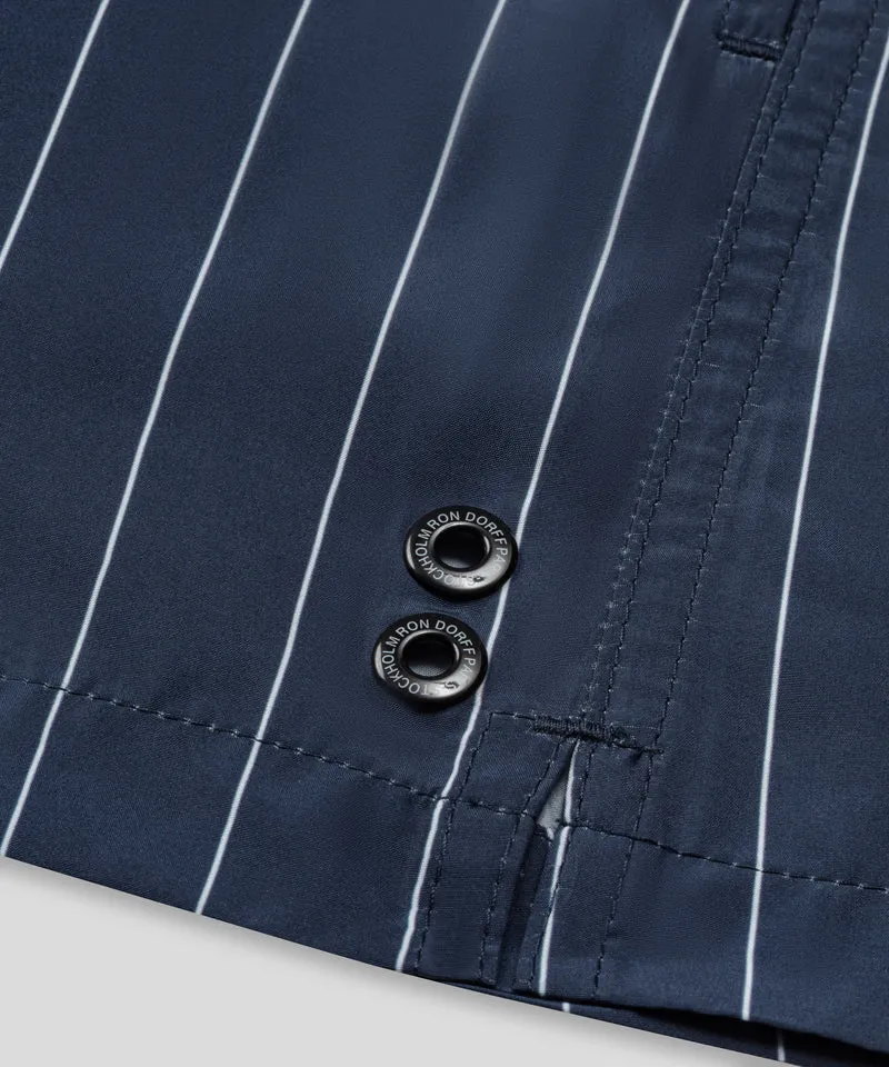 Swim Shorts w. Pin Stripes: Navy/White