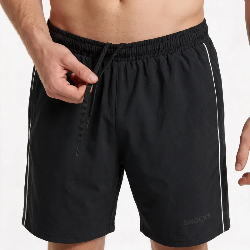 Sport Shorts Herren mit Kontraststreifen | Schwarz