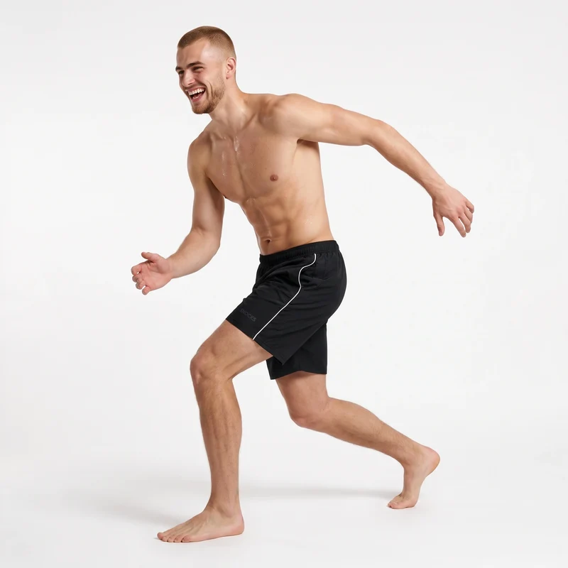 Sport Shorts Herren mit Kontraststreifen | Schwarz