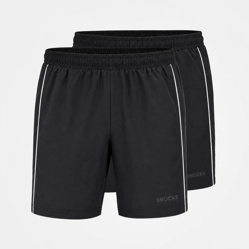 Sport Shorts Herren mit Kontraststreifen | Schwarz