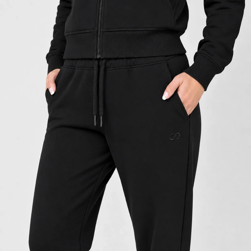 Jogginghose mit weitem Bein Damen | Schwarz