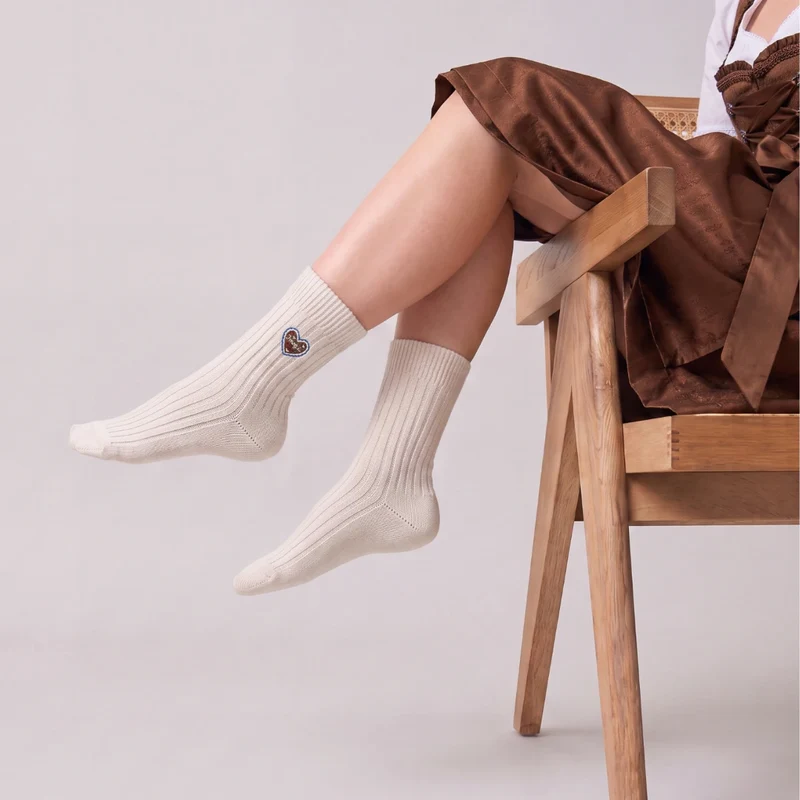 Norweger Socken | Off White "Lebkuchenherz & Brezn"-Edition