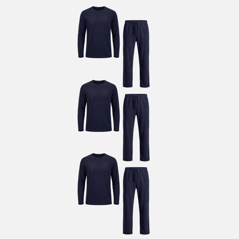 Schlafanzug Set Herren lang | Dunkelblau