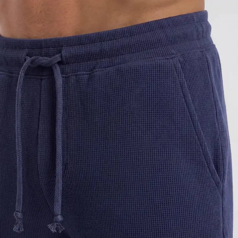 Schlafanzug Set Waffle Herren kurz | Dunkelblau
