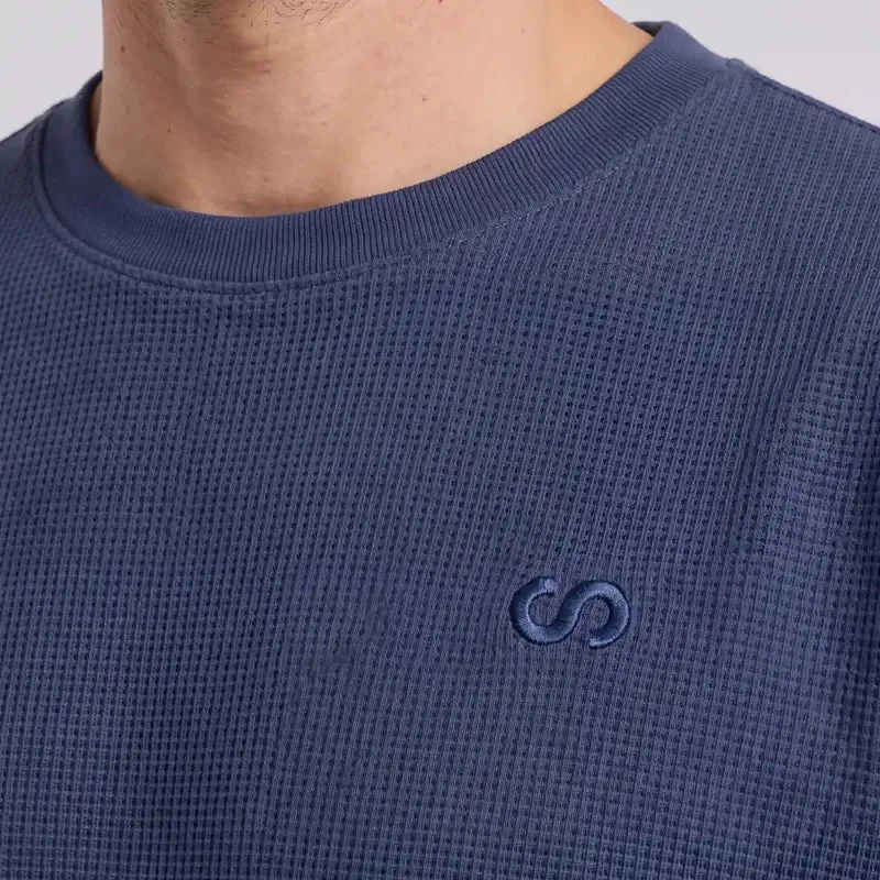 Schlafanzug Set Waffle Herren kurz | Dunkelblau