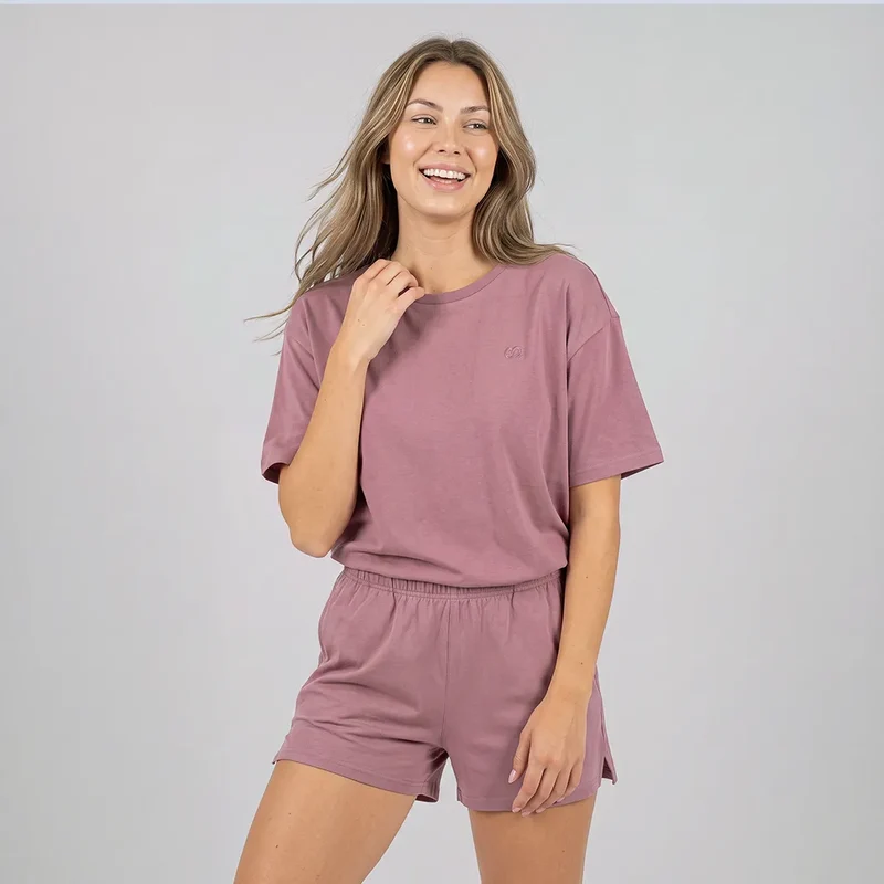 Schlafanzug Set Damen kurz | Dusky Mauve