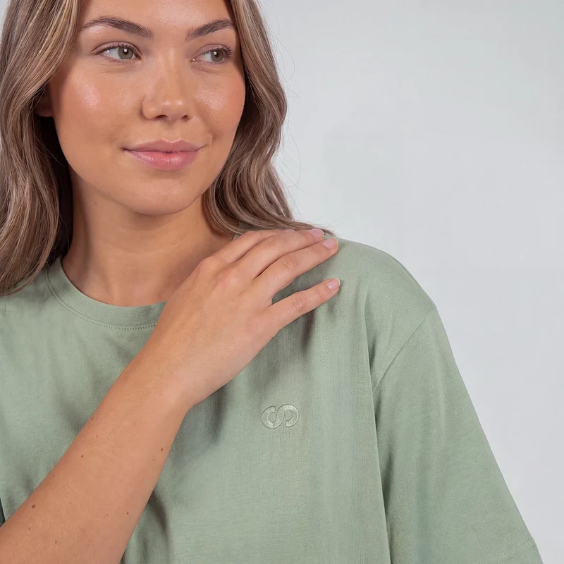 Schlafanzug Set Damen kurz | Salbeigrün