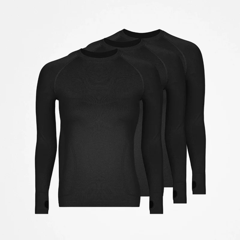 Sportshirt langarm Damen | Schwarz